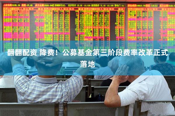 翻翻配资 降费！公募基金第三阶段费率改革正式落地