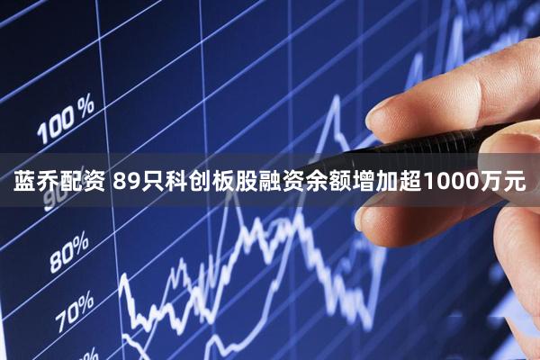蓝乔配资 89只科创板股融资余额增加超1000万元